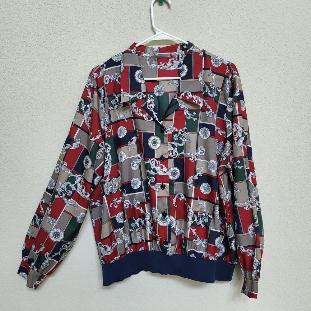 Blouson Top Womens Size XXL Long Sleeve Maximalist Casual Vintage 80s 90s UB